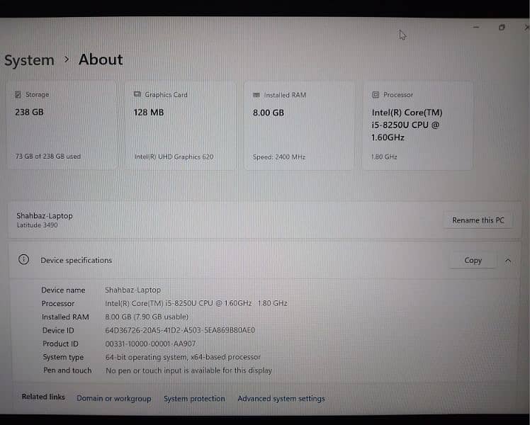 Dell Latitude 3490 i5 8th Generation 6