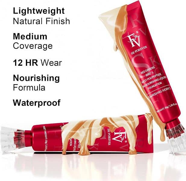 FV Foundation, Oil Absorb Ivory Liquid Foundation | Best Tube 30g 2