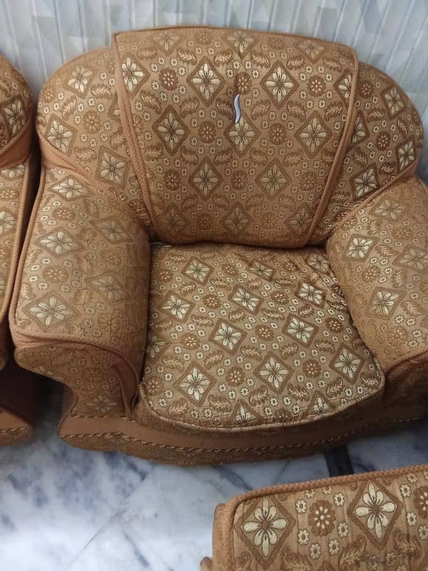 5 Seater Sofa Set with 3 Glass Table 1