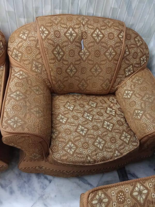 5 Seater Sofa Set with 3 Glass Table 2