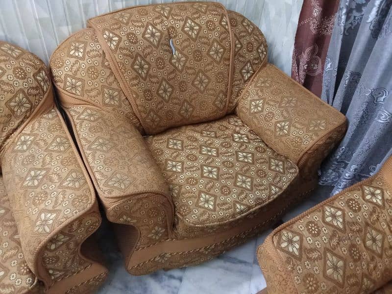 5 Seater Sofa Set with 3 Glass Table 3