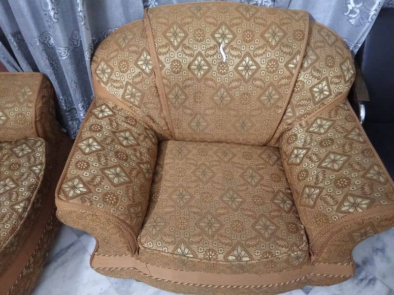 5 Seater Sofa Set with 3 Glass Table 9