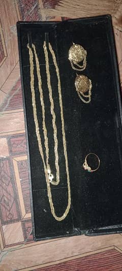 gold chain  earring and ring