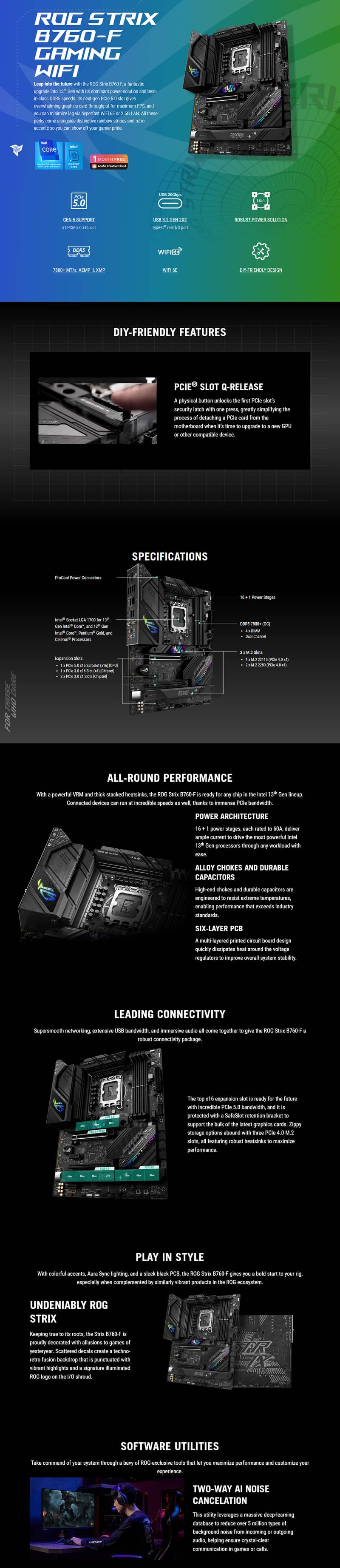 Asus Rog Strix B760-F DDR5 with 32GB RAM & Core i7 12700K All New Box 2