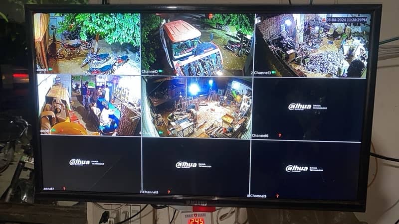 dahua 2 mp Camera dahua Dvr 4 ch bnc+dc power supply HDD 500 gb 9