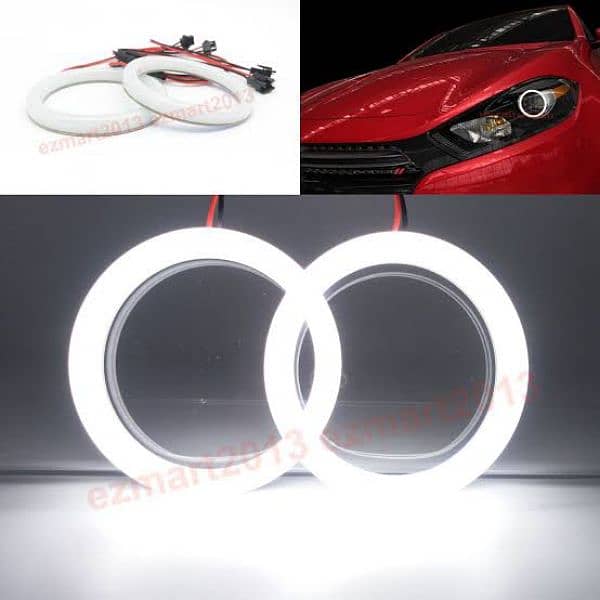LED Angel Eyes Halo Rings - 80mm/90mm - Car & Bike Decorative Lights 1