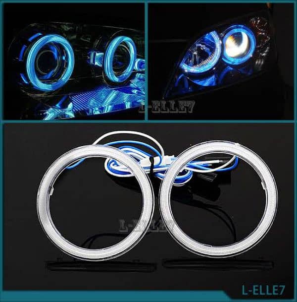 LED Angel Eyes Halo Rings - 80mm/90mm - Car & Bike Decorative Lights 7