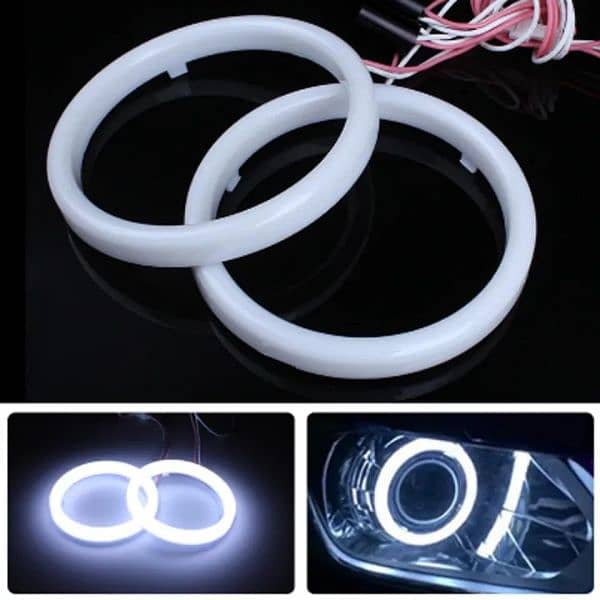 LED Angel Eyes Halo Rings - 80mm/90mm - Car & Bike Decorative Lights 8