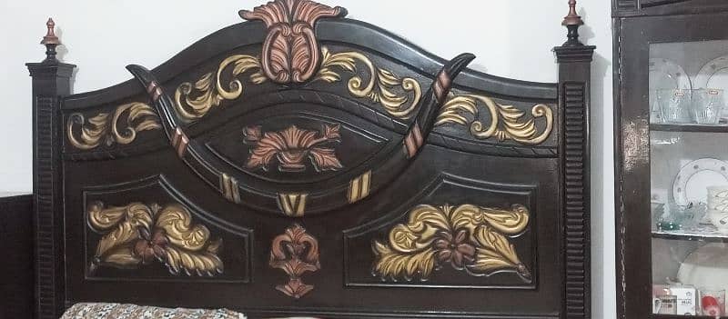 Full bed set consist of (Bed, dressing,almari for pots, side tables ) 3