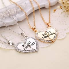 2pair friendship necklace golden or silver