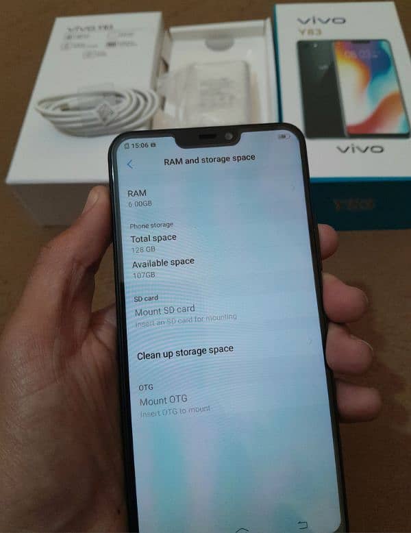 6/128GB, Vivo y83, With Box charger 4