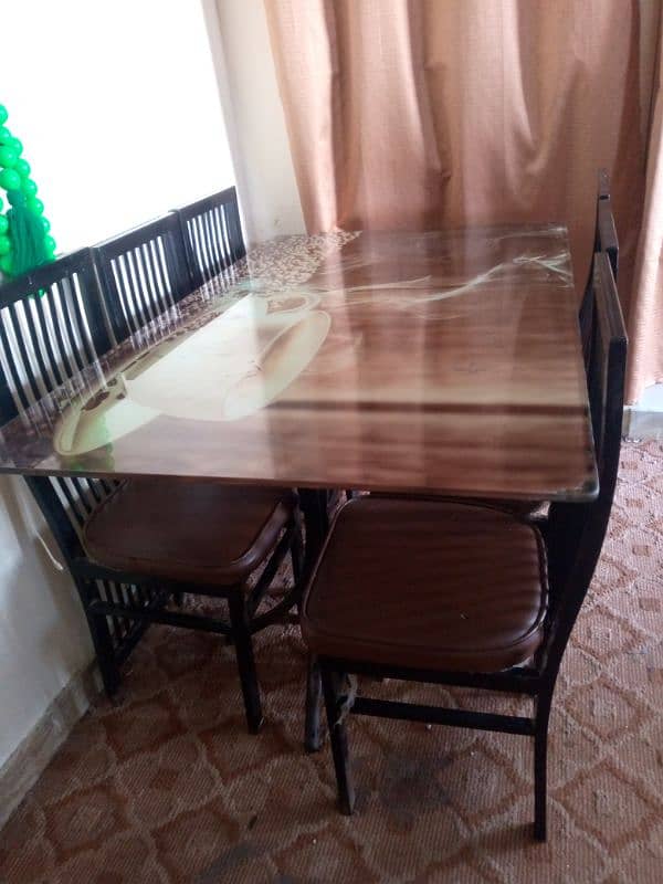 dining table 6 iron chair 0