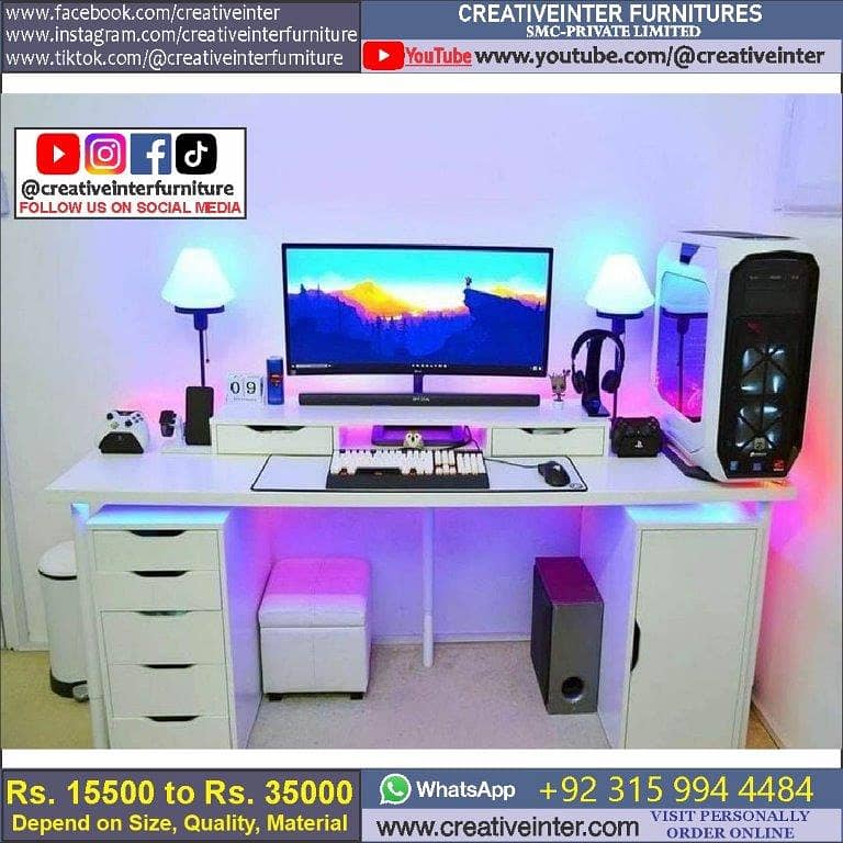 Office Table Study Table Working Desk Computer Gaming Table 7