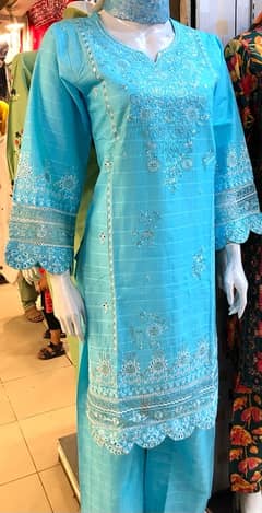 Cotton blue suit set