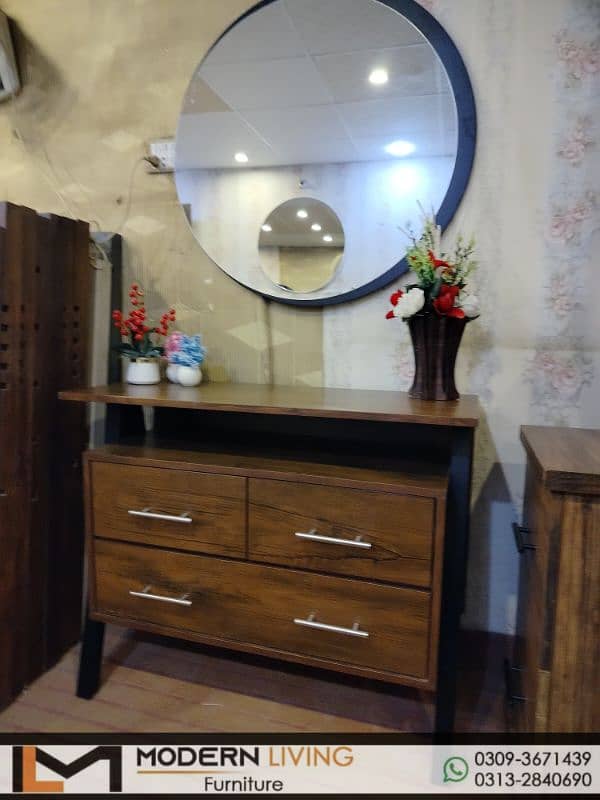 Dressing Tables 6 Drawers With Round Mirror 1