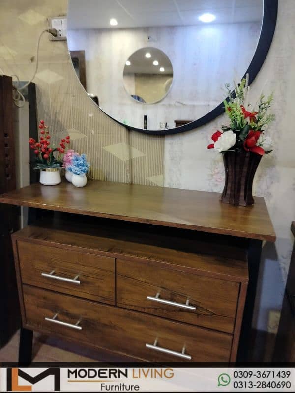 Dressing Tables 6 Drawers With Round Mirror 16