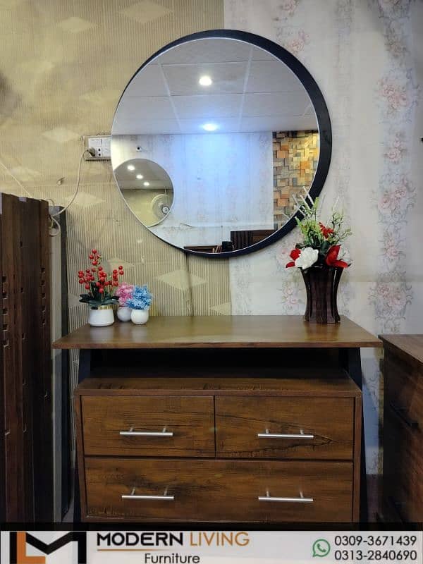 Dressing Tables 6 Drawers With Round Mirror 17