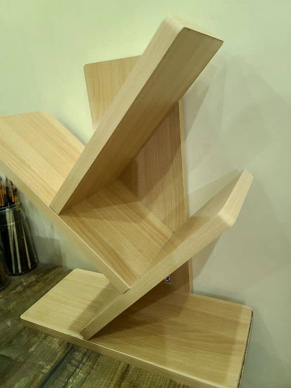 Tree-shaped bookshelf Desktop tree bookshelf 3-tier Bookcase Book rack 1