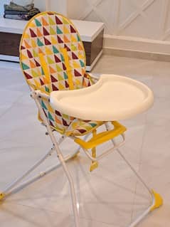High chair, car, piano stand toy