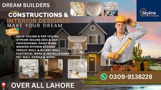 Roof Ceiling/Gypsum Ceiling/Plastir of paris/Paint services/Graphic