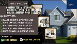 Roof Ceiling/Gypsum Ceiling/Plastir of paris/Paint services/Graphic
