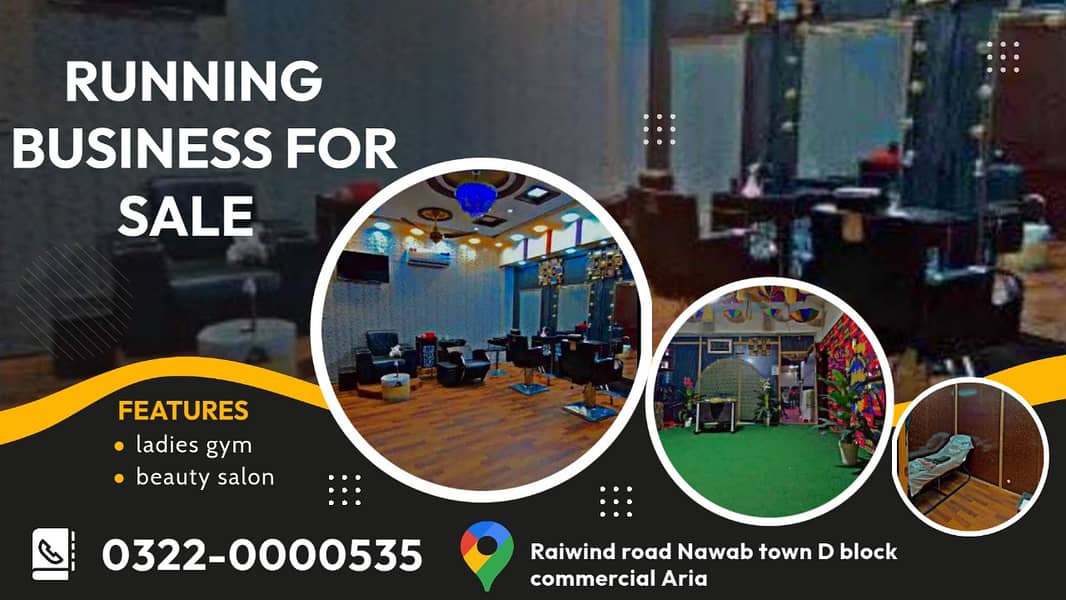 beauty salons and gym available for sale . 0
