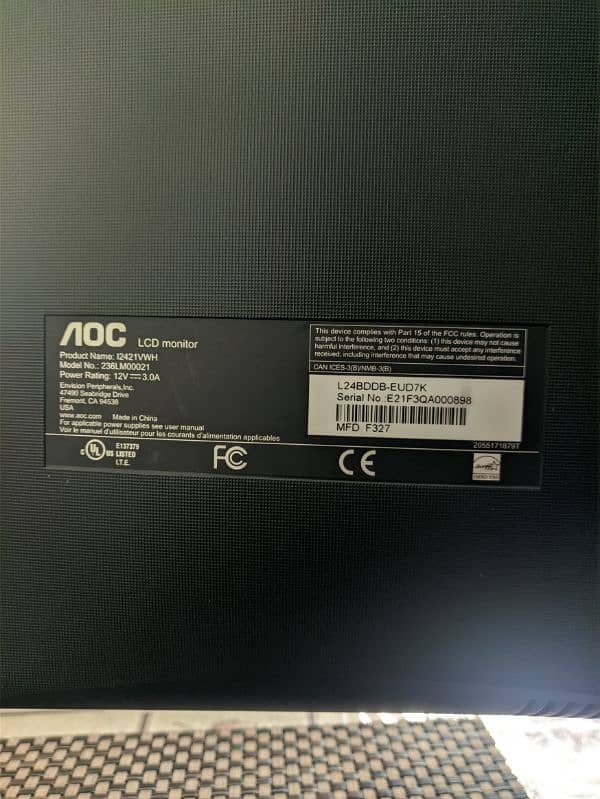 AOC i2421VWH IPS 24inch monitor for sale 1
