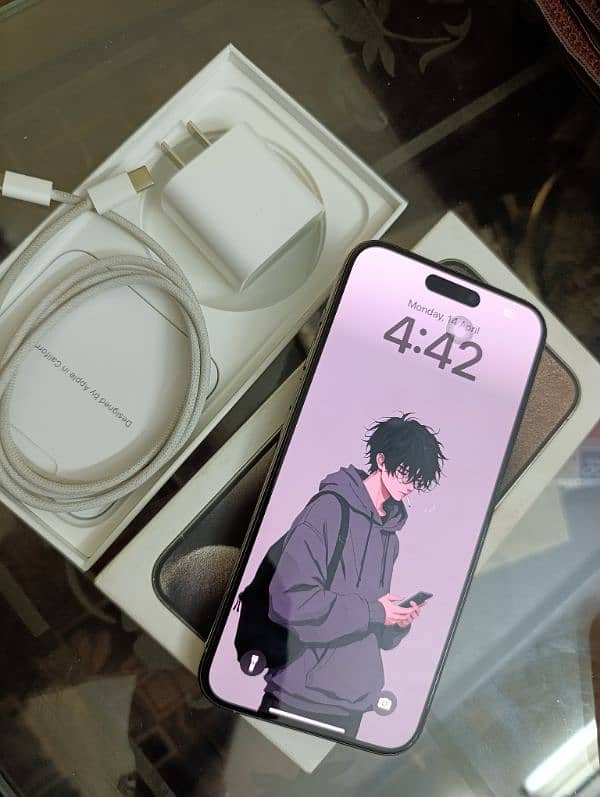 iPhone 15 Pro Max (256GB jv) 10/10 condition-With Box, cable & charger 12
