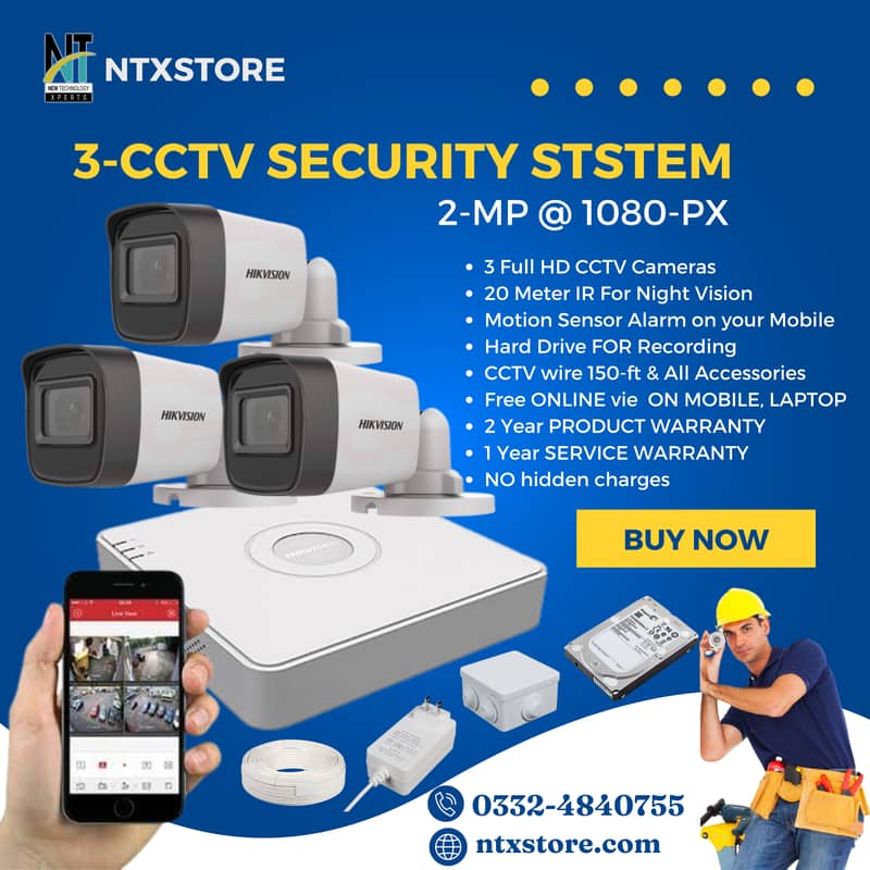  Hikvision & Dahua CCTV Cameras | Full Setup with Installation | 2