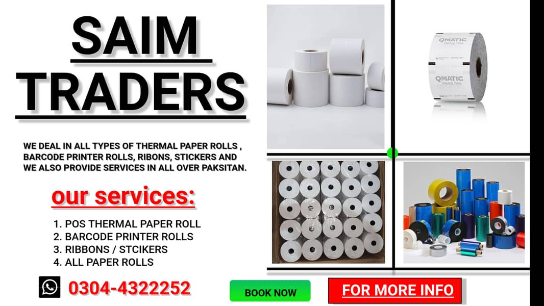 barcode sticker roll/ paper roll/ printer roll/ biling roll/ receipt 0