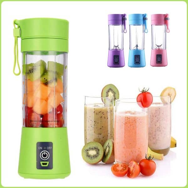 6 Blades  Mini Portable Juicer USB Rechargeable 380ml 0