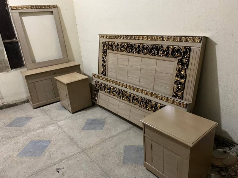 Double bed/king size bed/dressing table/bed set/wooden bed/furniture 1