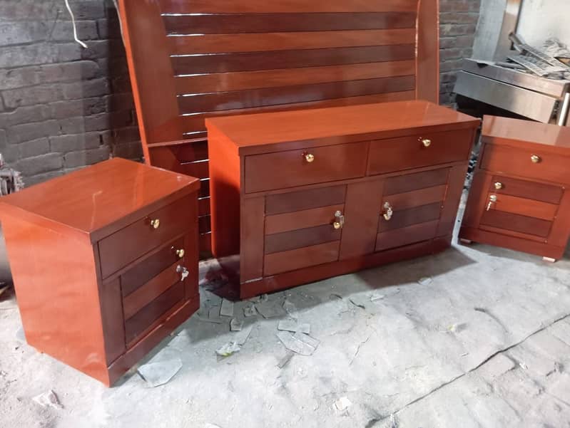 Double bed/king size bed/dressing table/bed set/wooden bed/furniture 3
