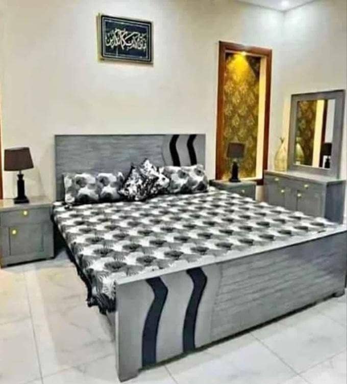 Double bed/king size bed/dressing table/bed set/wooden bed/furniture 0