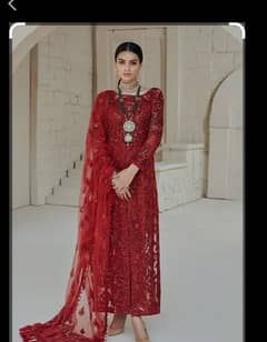 maryam hussain 3pc embroided net