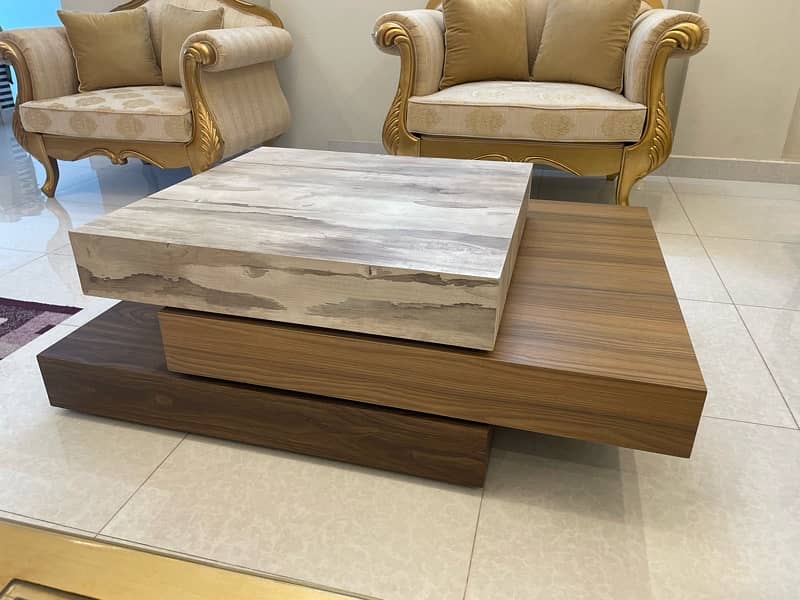 Designer 3 step centre table with wheels 0