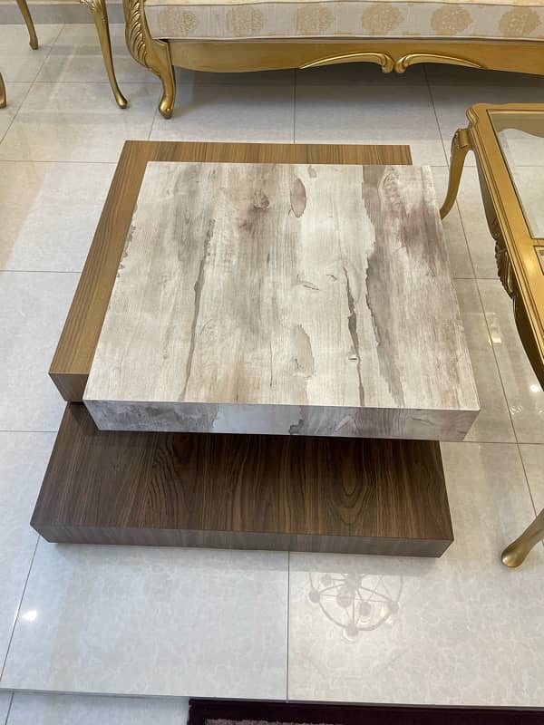 Designer 3 step centre table with wheels 2