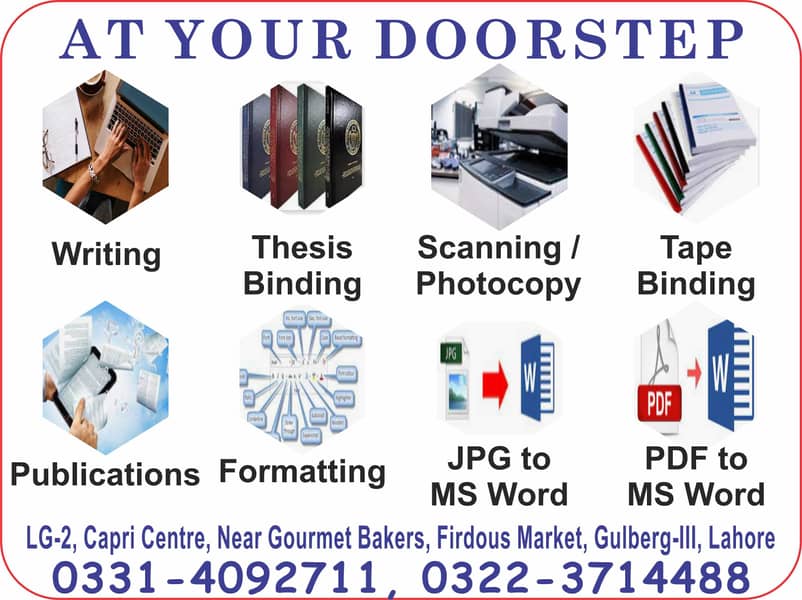 Documentation, Thesis Binding, Content Writing, Flex, Printing, Scan 3