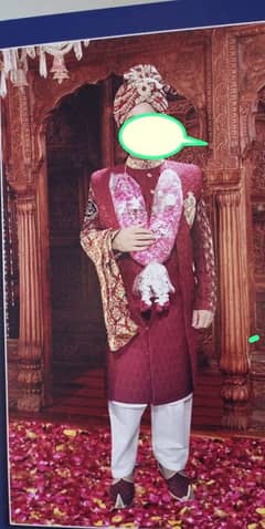 grooms full sherwani with cap and shoes