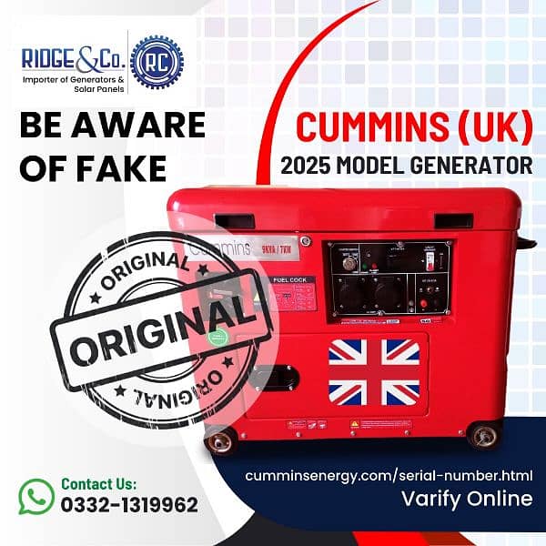 Original Cummins Petrol & Gas 6.5KVA to 15KVA Soundproof Generators. 0