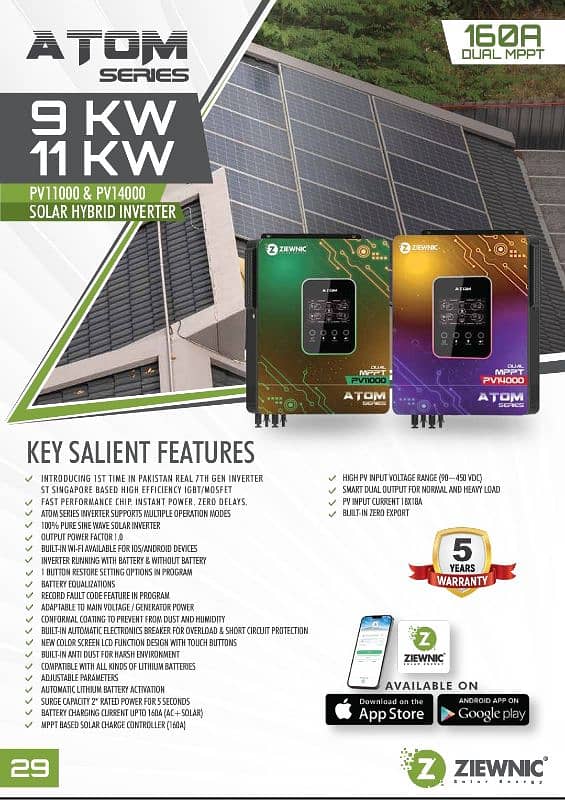 Ziewnic ATOM Series 7th Generation PV14000 11KW Solar Hybrid Inverter 1
