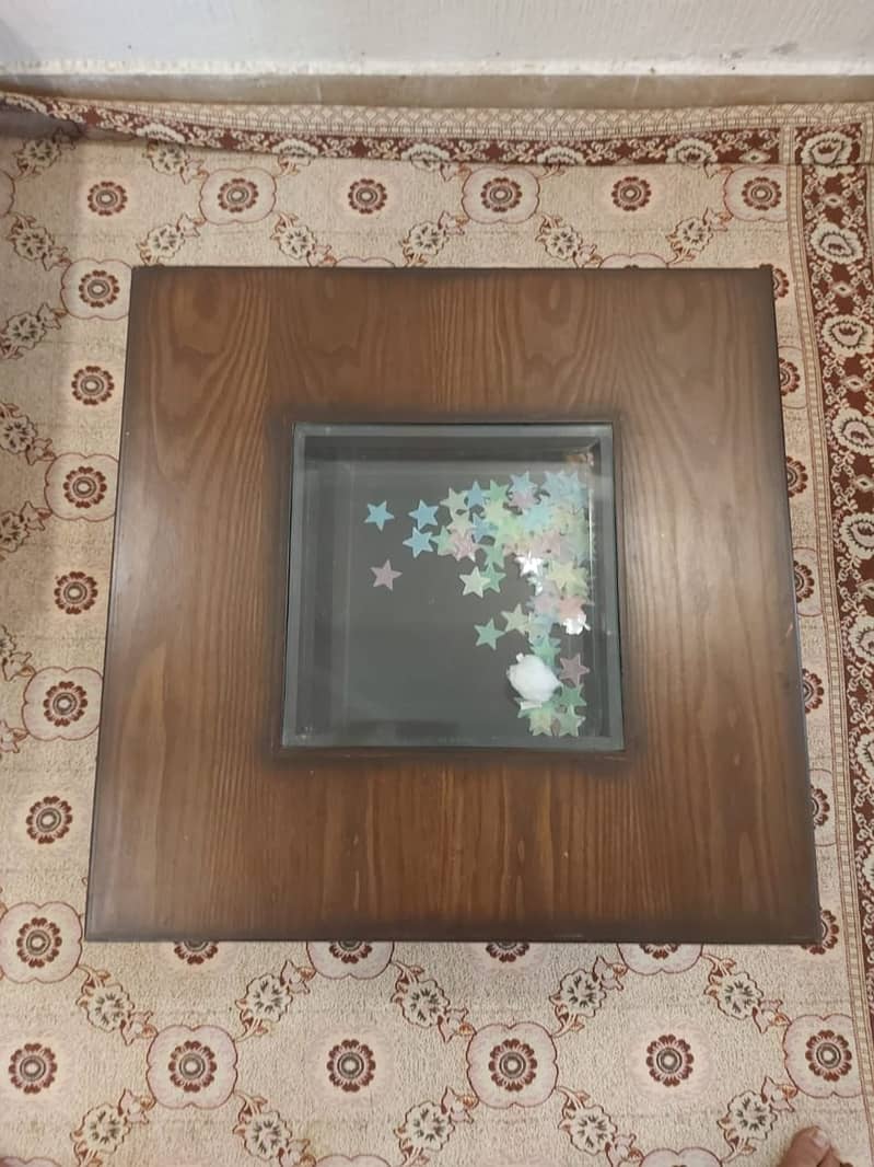 Wooden Center Table with Side Tables For Sale 3