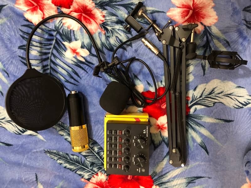 BM 800 condenser Microphone + v8 sound card Full Set 0