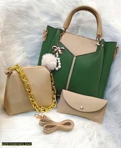 Women's PU Leather Plain Top Handle Shoulder Bag
