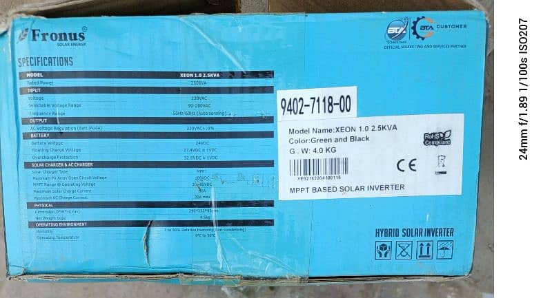 Fronus inverter 2.5kw 1