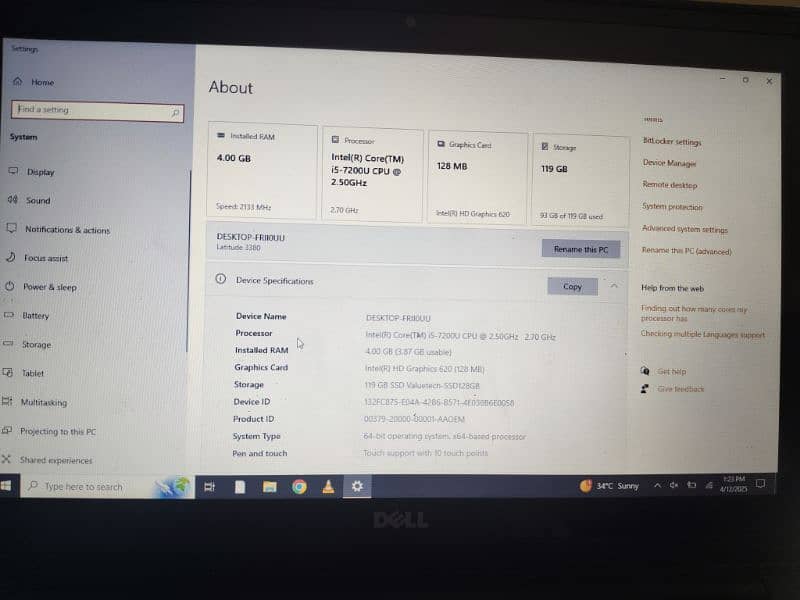 Dell Latitude 3380.7th Gen Touch And Type 4