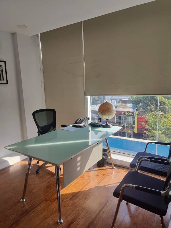 F-7 Markaz Near Jinnah super market. . .  two office available for Rent one is furnished, Rent 450k. . . . .  another one is unfurnished, Rent is 350k. .  same Size. . . 3
