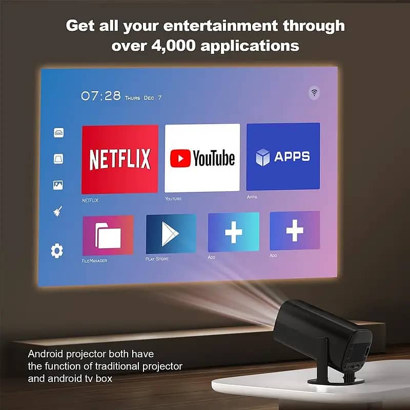projector android & multimedia 4k 8k original box pack 7