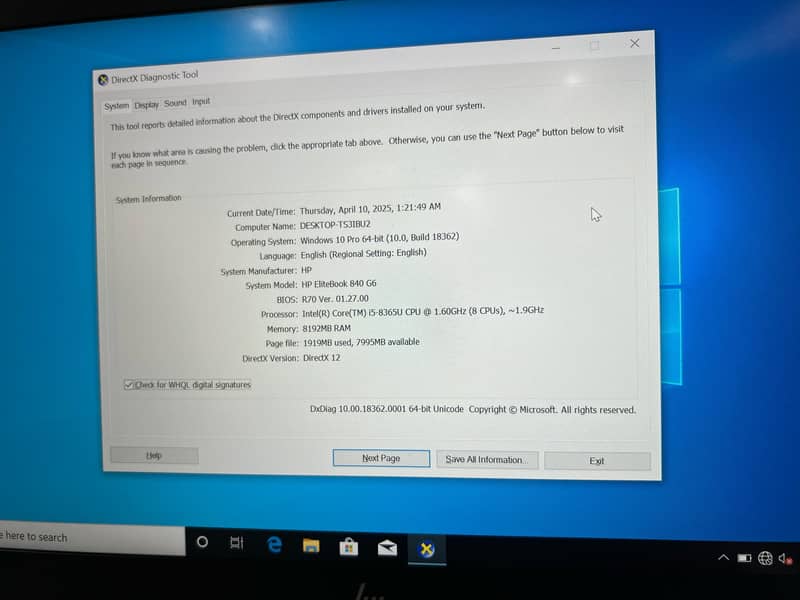 HP Elite Book | i5 8th Generation | 840 G6 | HP laptop For Sale 4