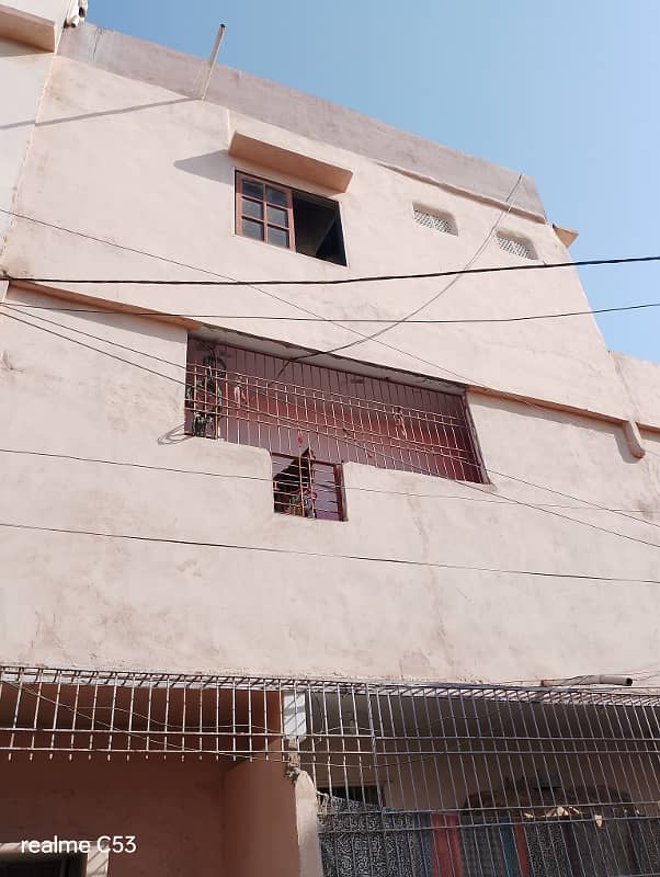 Home for sale 180 SY Ground + 3 RCC Building Rafi Bungalows. Leased , West Open, Corner Rent Value 1.7 Lacs. 13 KE Meters, 3 Gas Meters, 3 Water Tanks. 4